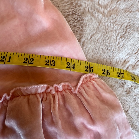 Elegant Silk Velvet Pink Ruffled Dress - Picture 11 of 12